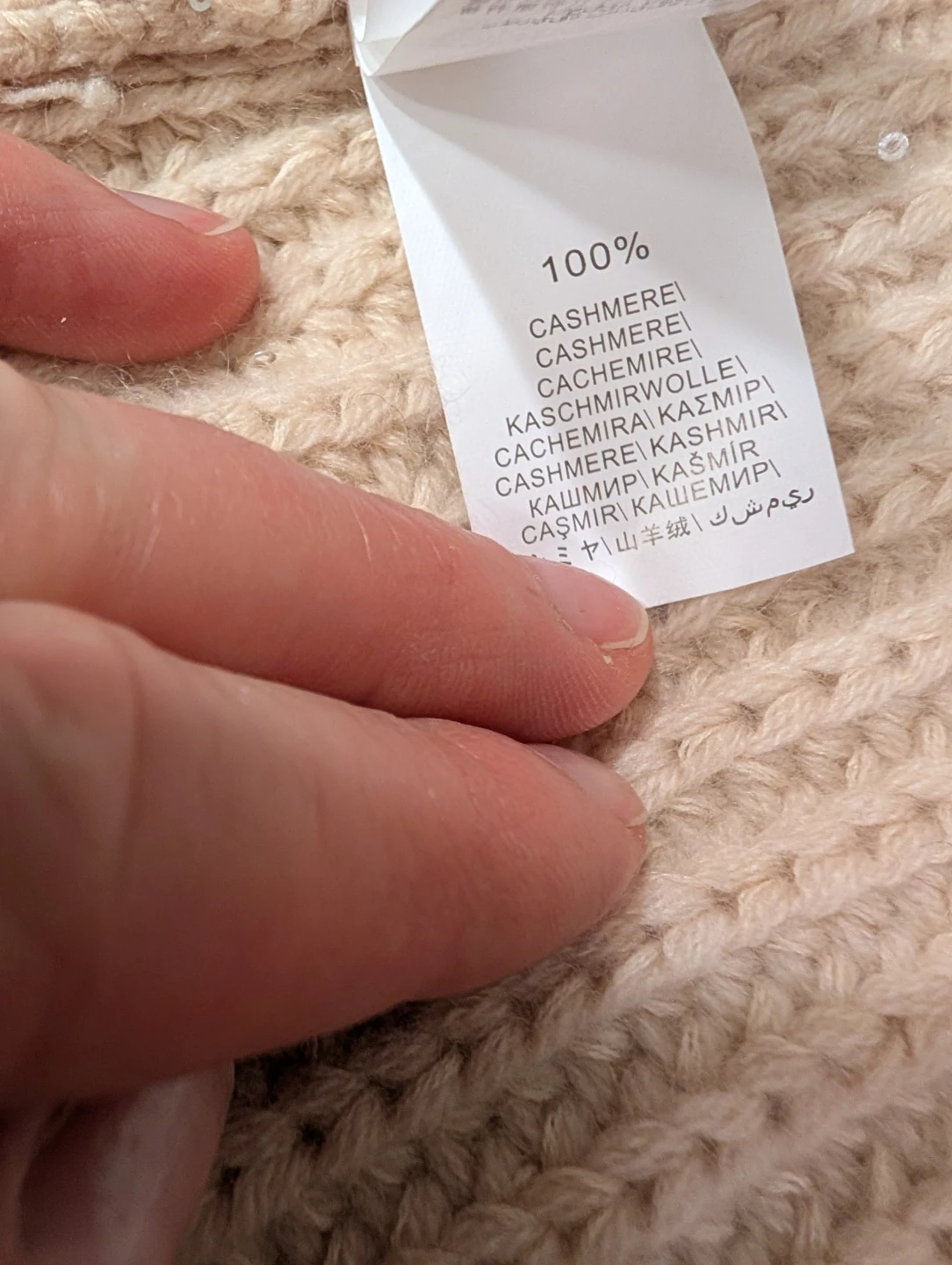 100% Cashmere Cream Knit Hooded Vest - Size M/L - photo 4