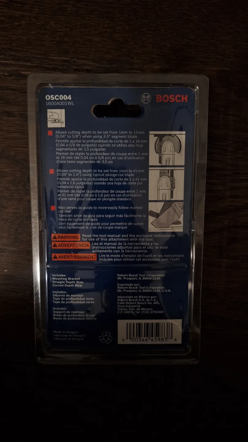 Bosch OSC004 Depth Stop Kit - New in Package image indicator(2)