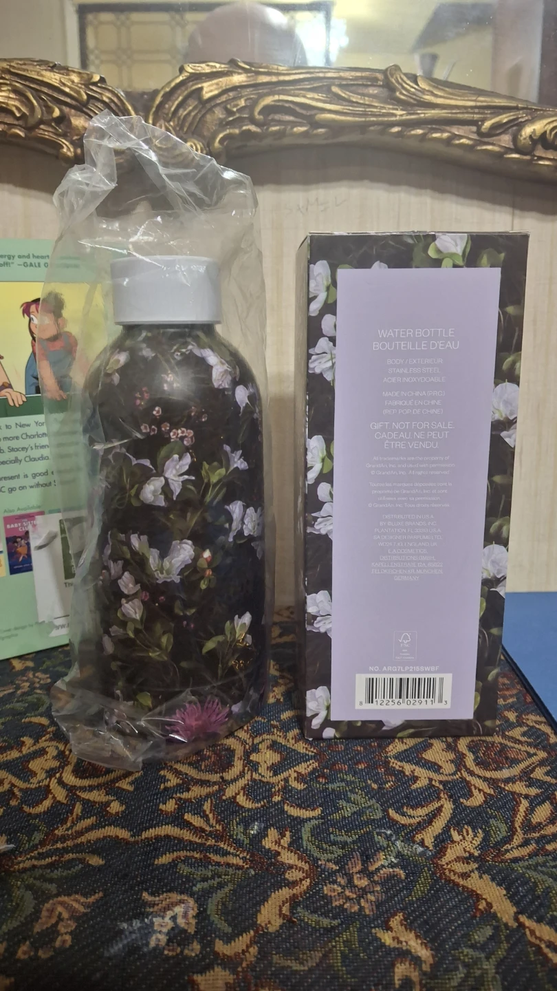 Floral Stainless Steel Water Bottle - New in Box!