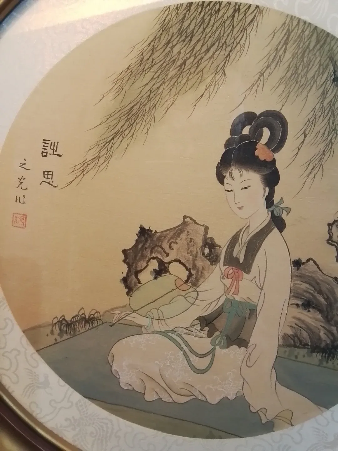 Framed Asian Watercolors 14.5"D image indicator(5)