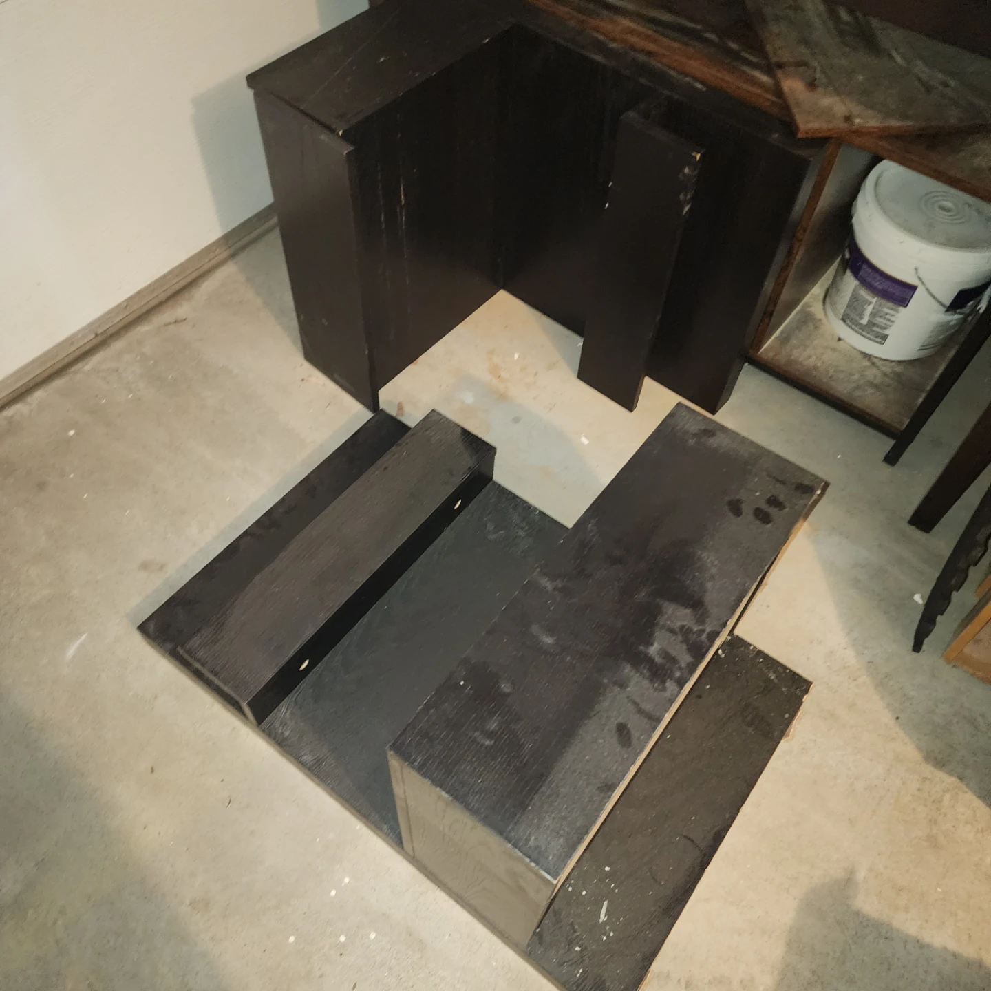 2x Black Ikea malm floating night stands