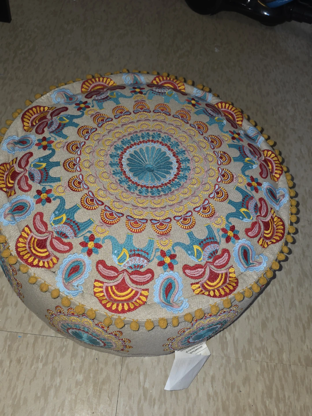 Haveli Home Mandala Pattern Pouf - 20 in
