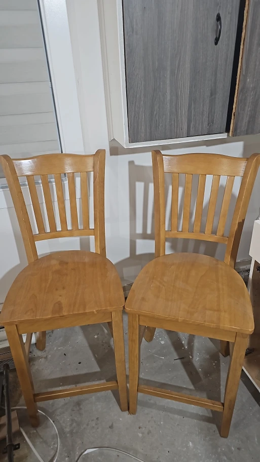 Wooden Bar Stools - Set of 2