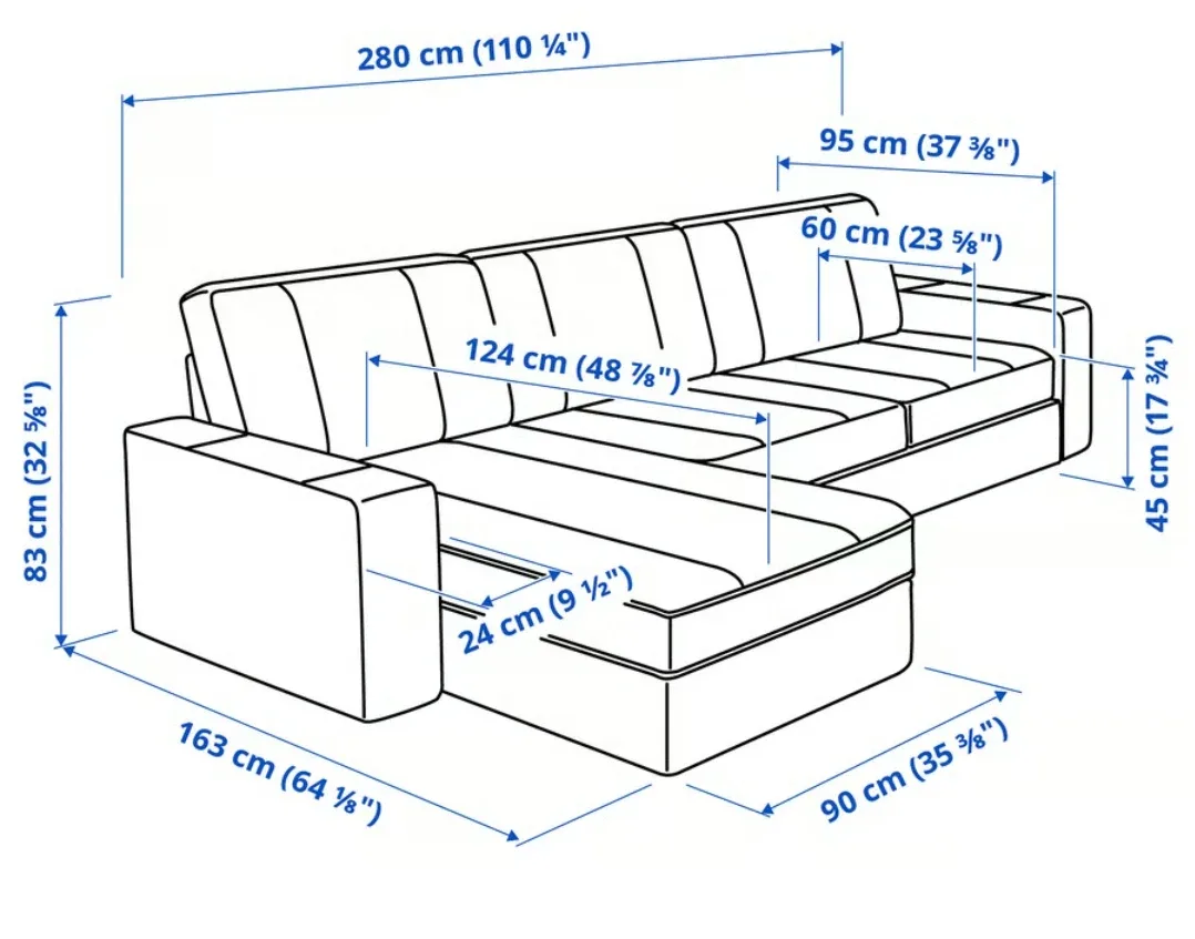 IKEA Kivik Sofa with Chaise - Beige image indicator(6)