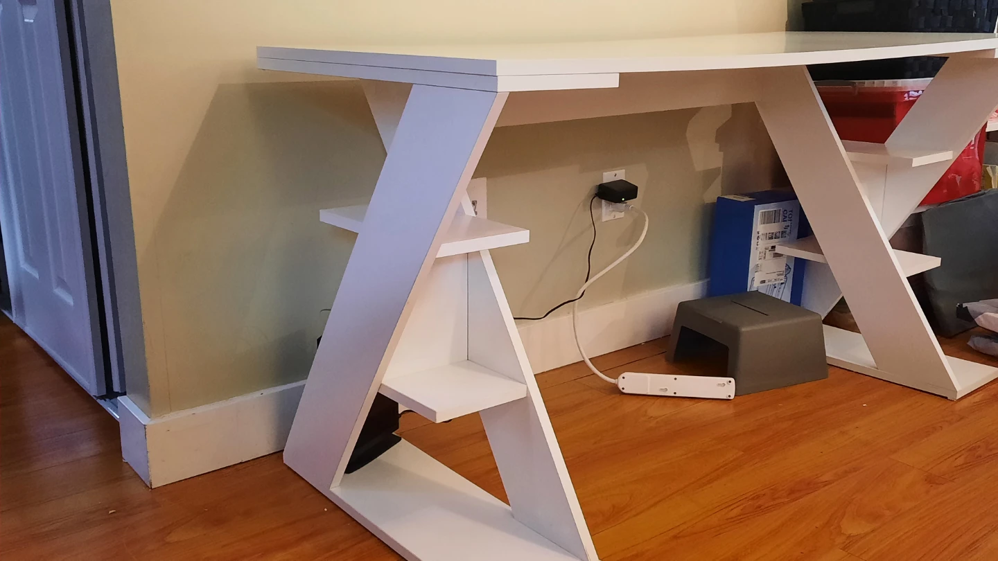 White Desk with Shelves - photo 3