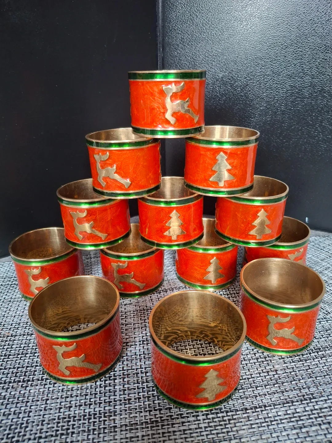 Set of 13 Holiday Napkin Rings