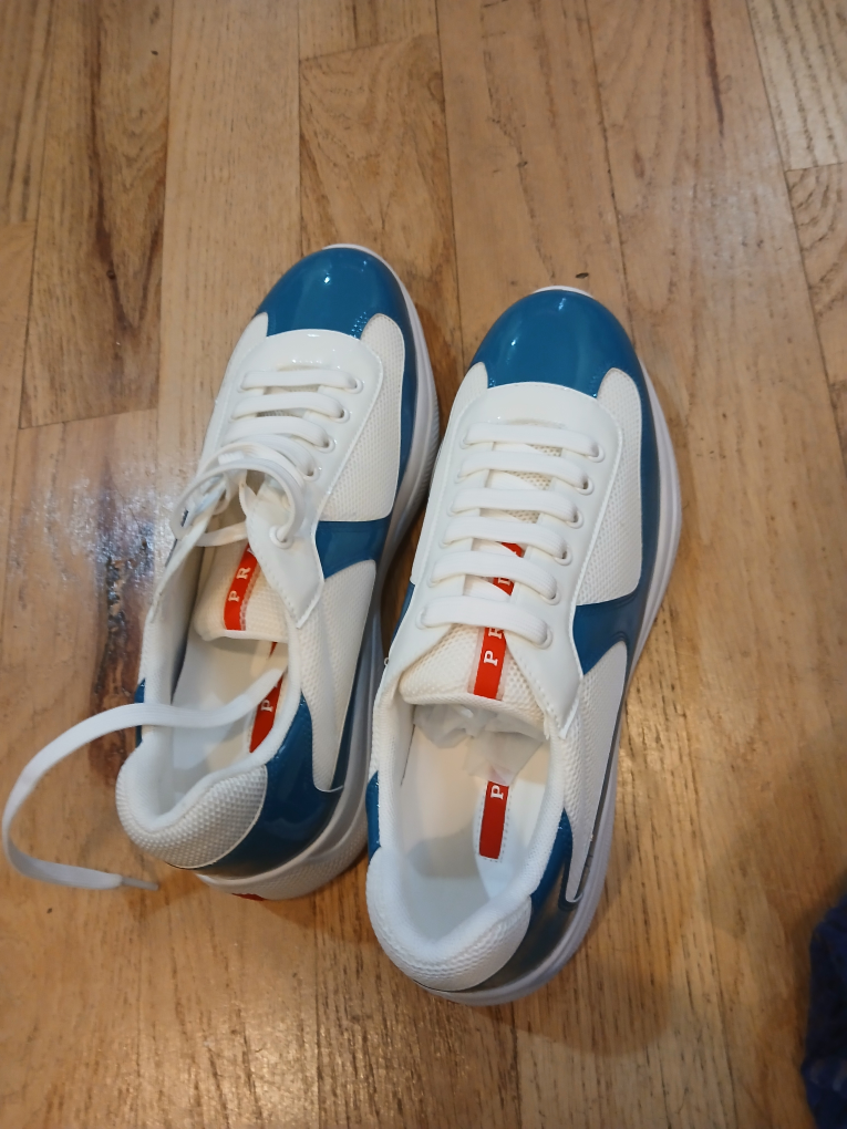 Prada Blue & White Sneakers - Size 44