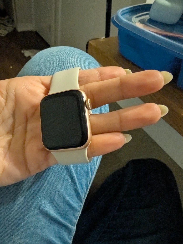 Apple Watch with Beige Band se 2nd gen