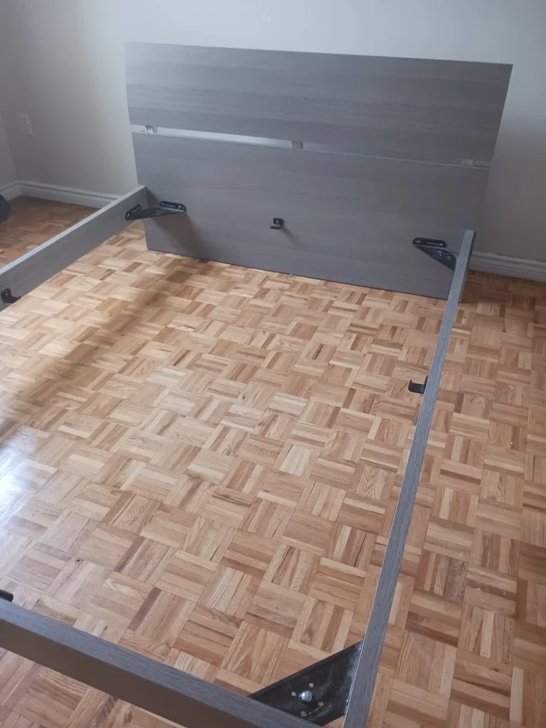 Bed Frame - Light Grey Queen