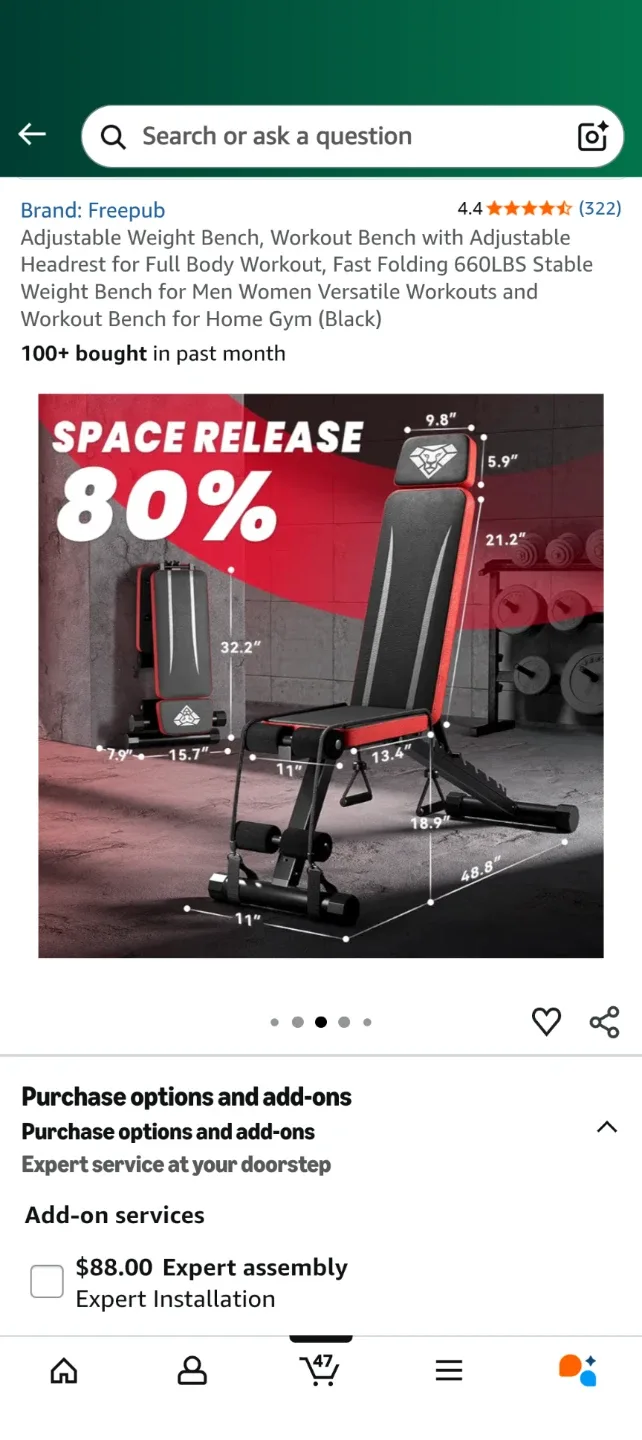 FreePub Adjustable Weight Bench - Like New! image indicator(4)