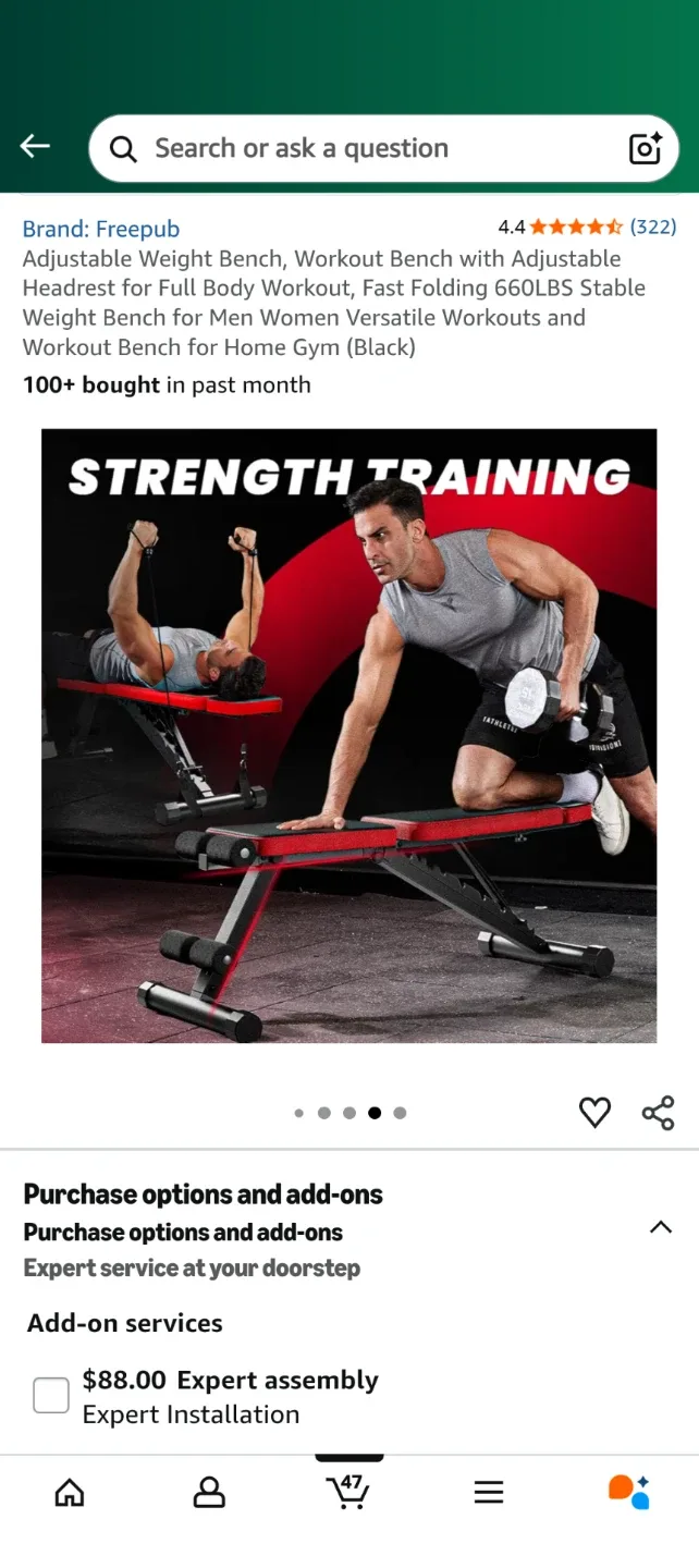 FreePub Adjustable Weight Bench - Like New! image indicator(6)