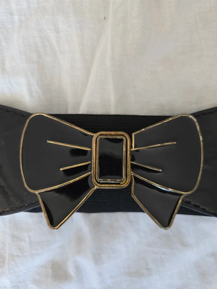 Black Elastic Bow Belt #Cleanout image indicator(2)