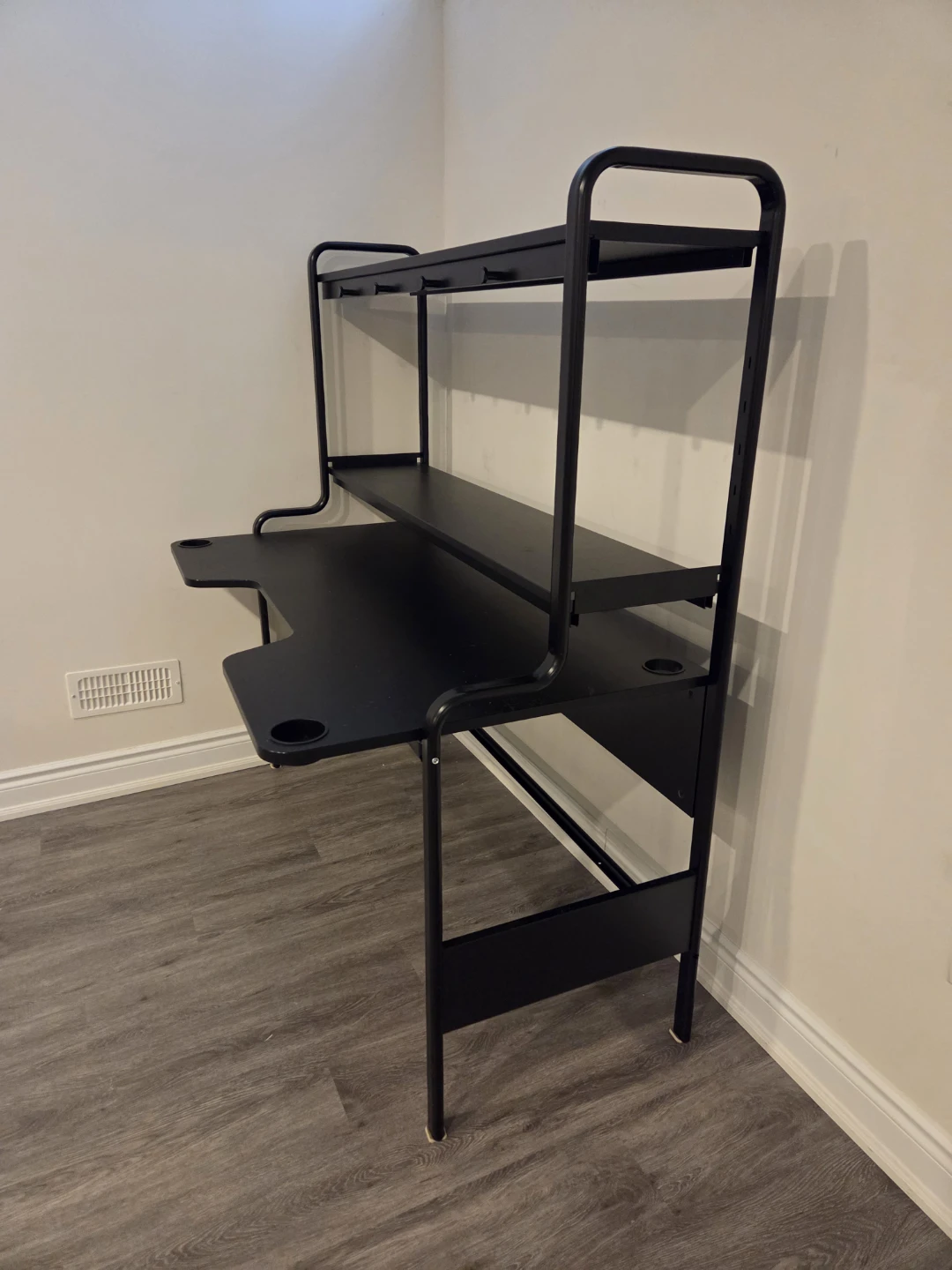 Black Metal Desk with Shelves