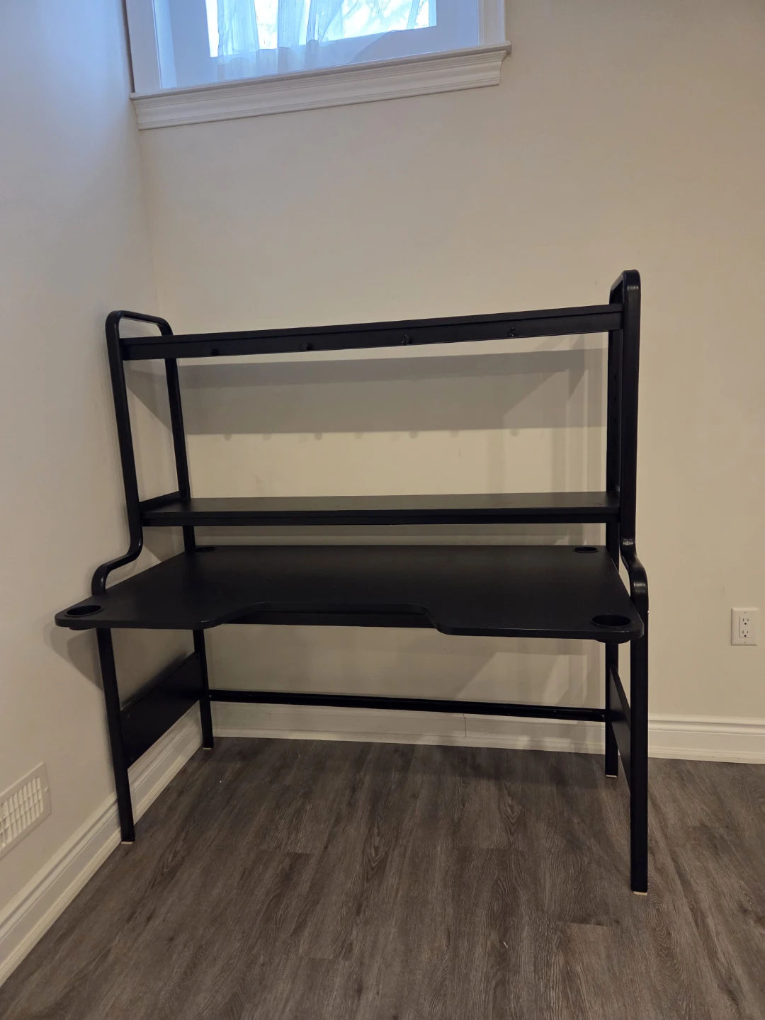 Black Metal Desk with Shelves - photo 2