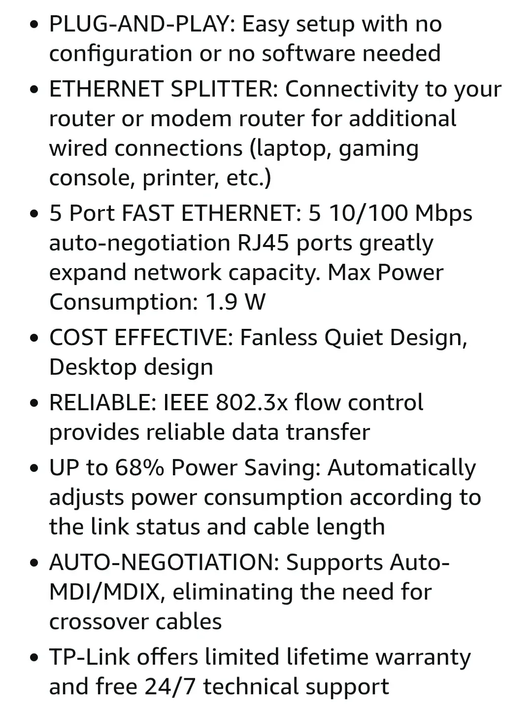 TP-Link 5-Port Desktop Switch TL-SF1005D image indicator(3)