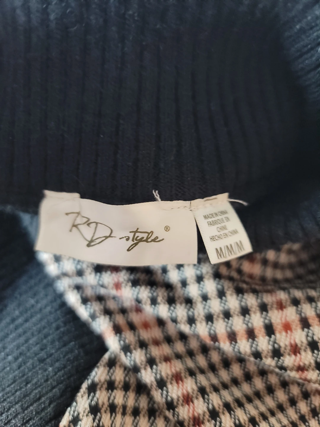 RD Style Plaid Dress - Size M EUC preppy sweaterdress - photo 2