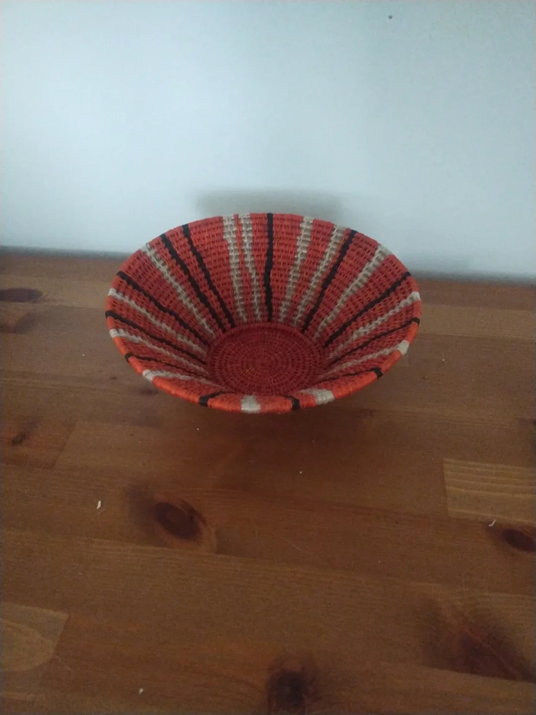 Woven Basket - Orange, Black, and White