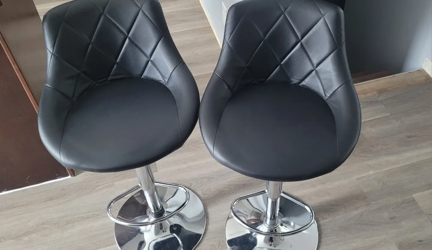 Black Swivel Bar Stools (Set of 2)