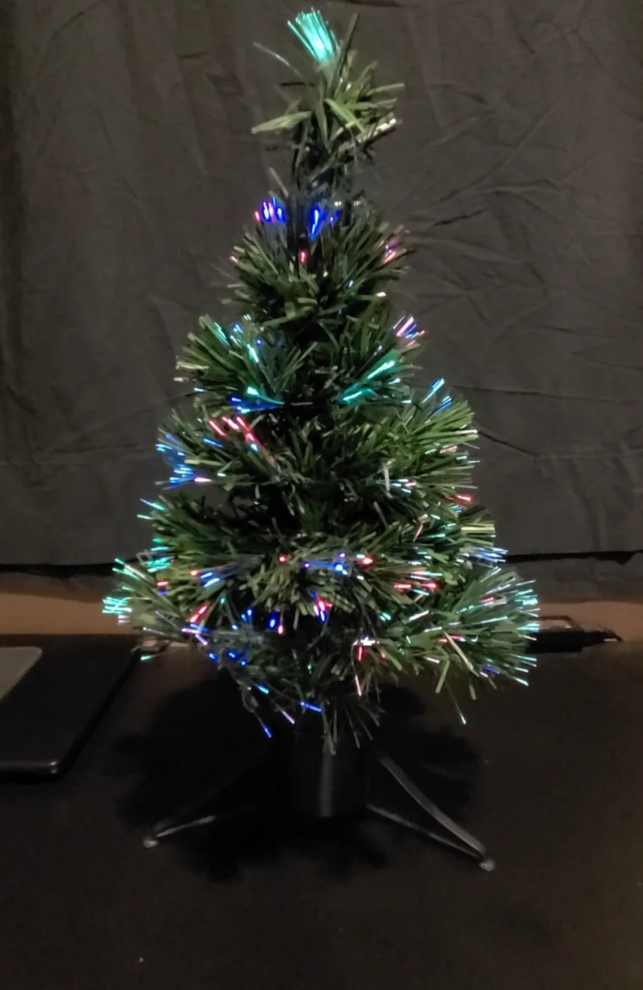 New 18" tall fiber optic christmas tree
