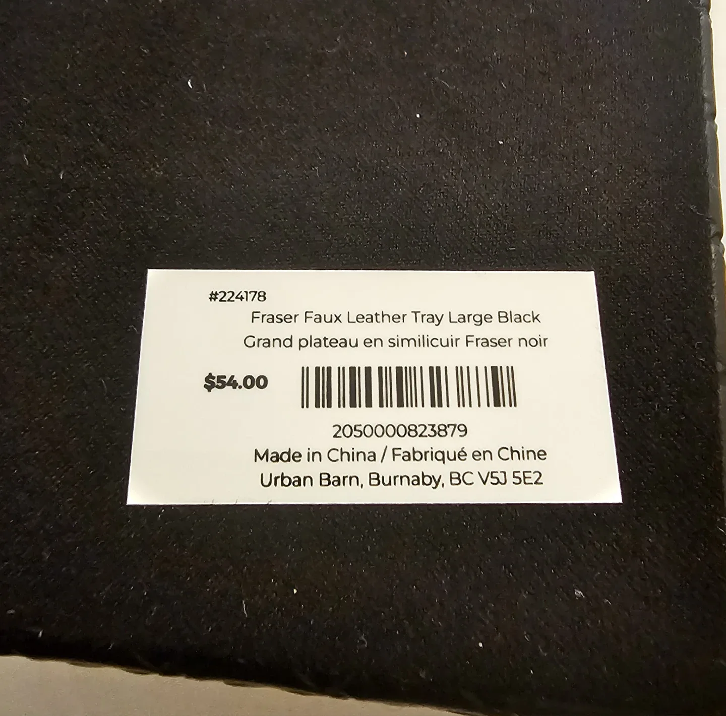 Black Urban Barn Large Fraser Faux Leather Tray image indicator(7)