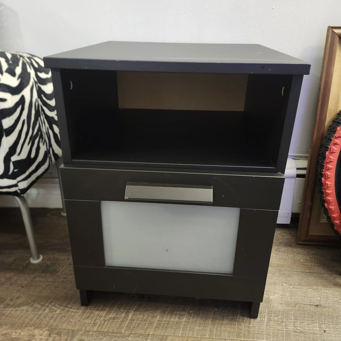 Black Nightstand with Drawer - photo 3