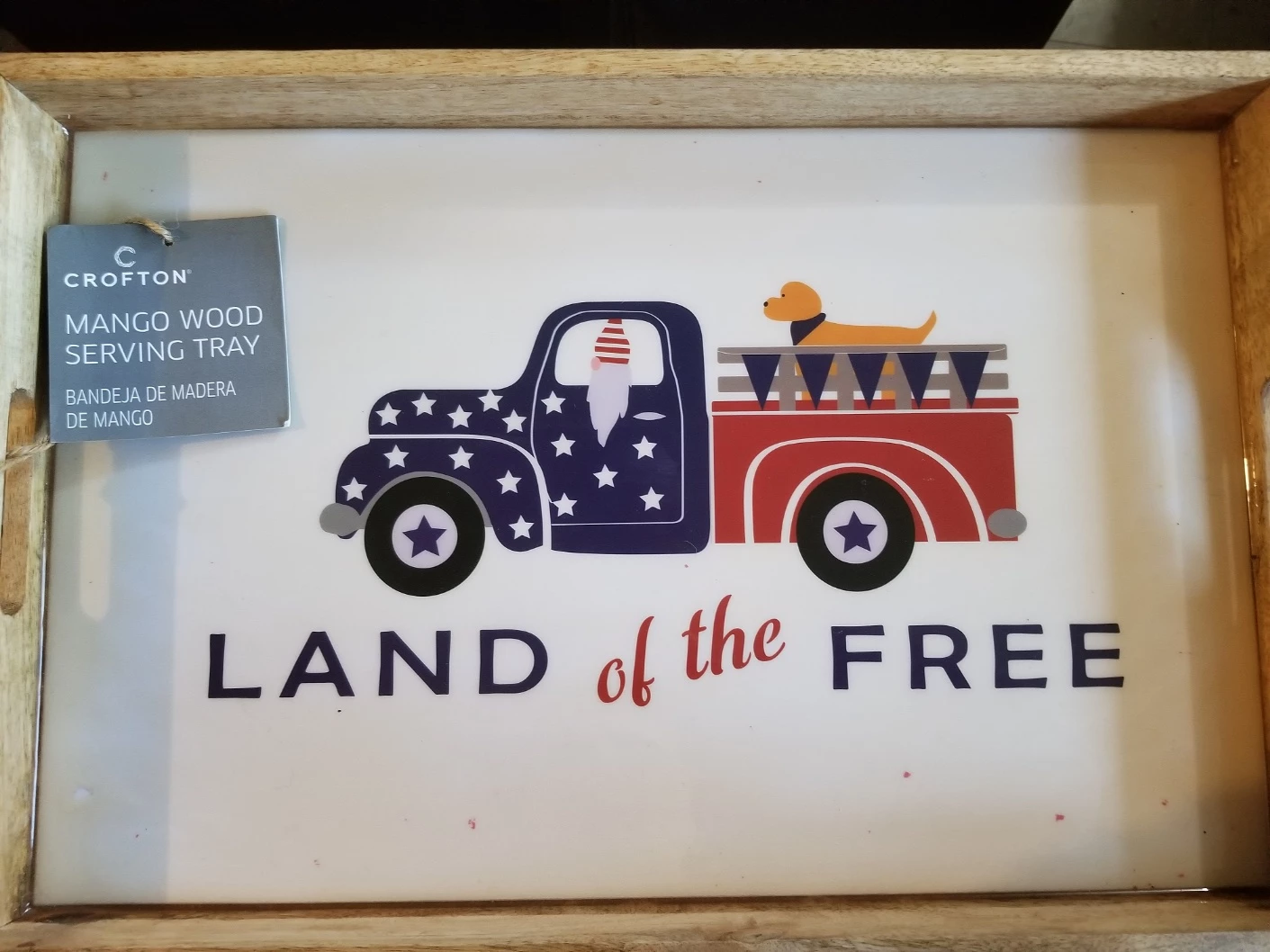 NEW Crofton Mango Wood Serving Tray