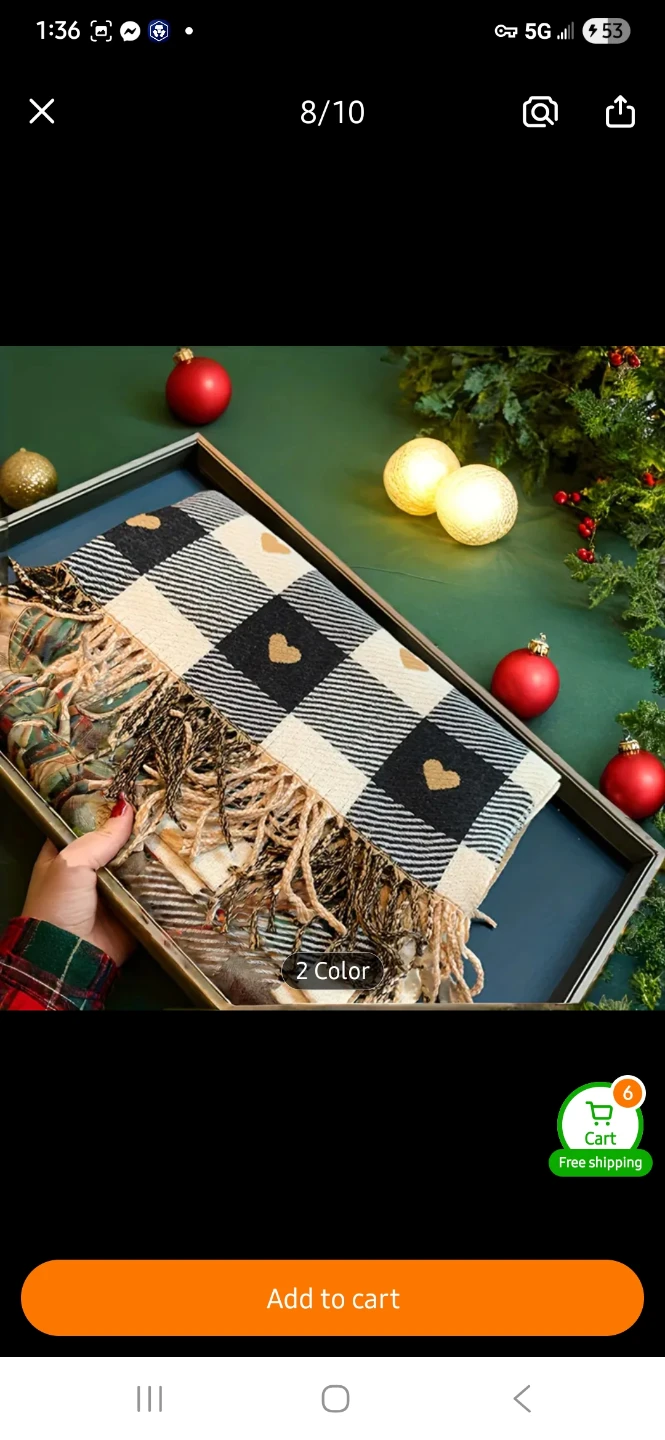 NEW Plaid Scarf with Hearts 💕 - photo 4