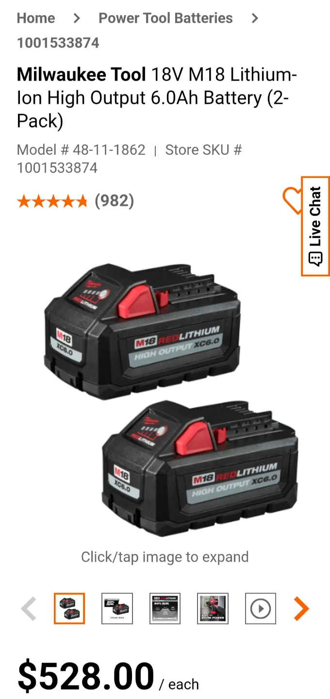 Milwaukee M18 REDLITHIUM HIGH OUTPUT XC6.0 Battery (2-Pack) - photo 2