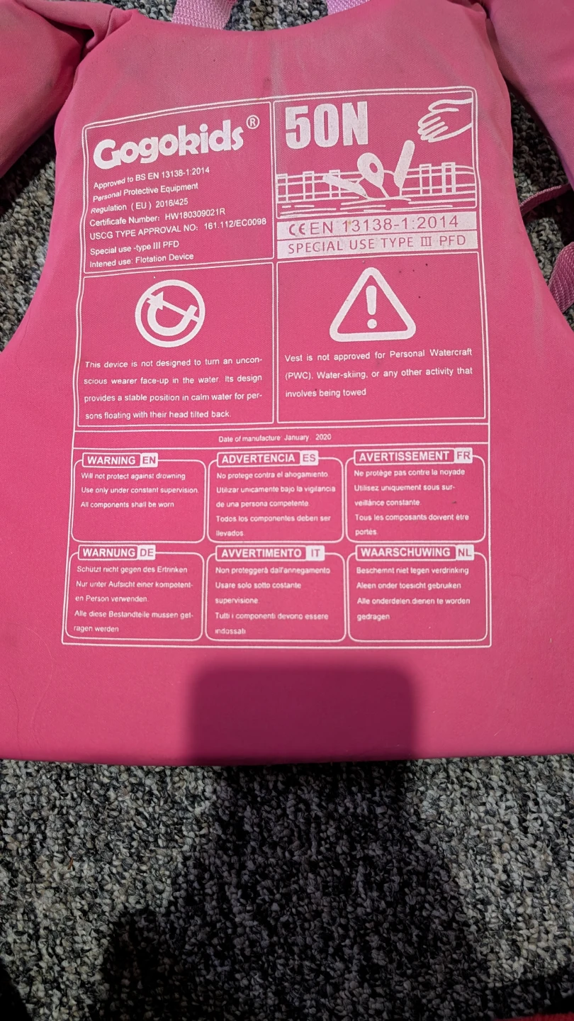 Gogokids 50N Pink Life Jacket - photo 3
