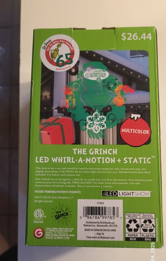 The Grinch LED Whirl-A-Motion + Static Projector - photo 3