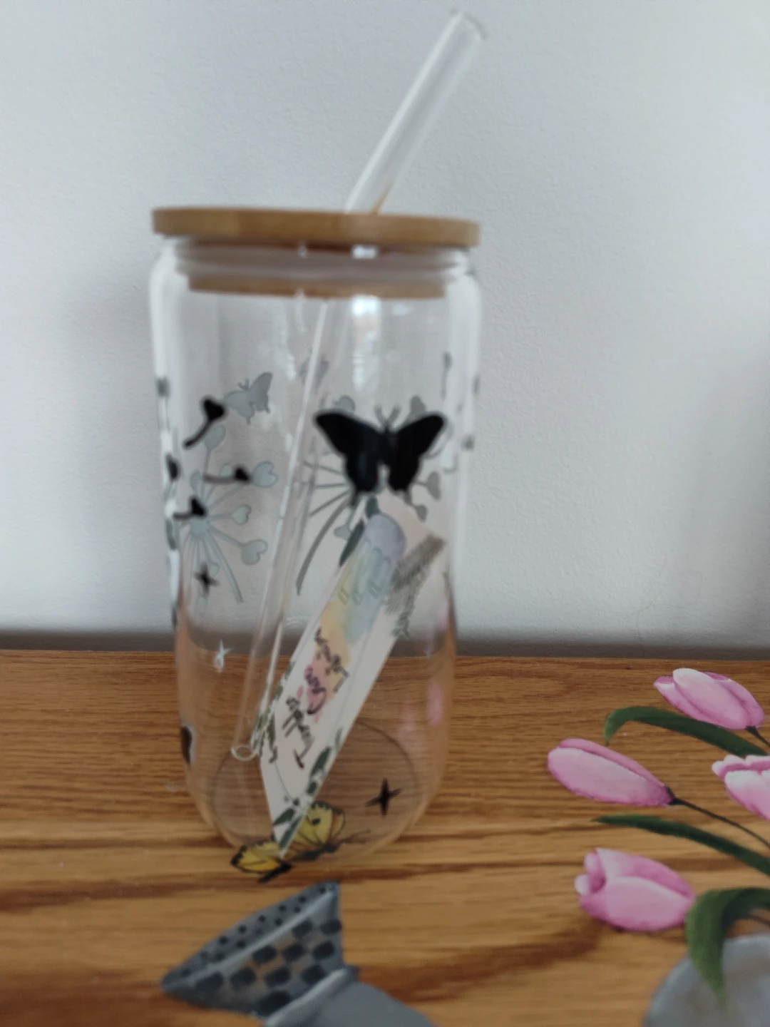 Glass Tumbler with Straw & Brush - photo 2