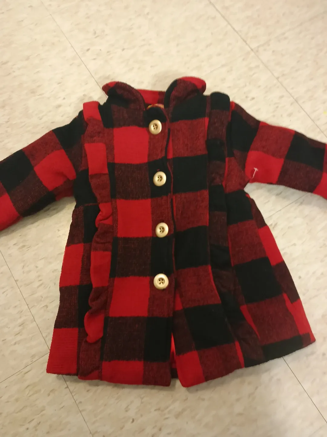 Penelope Mack Red & Black Plaid Coat - Size 5