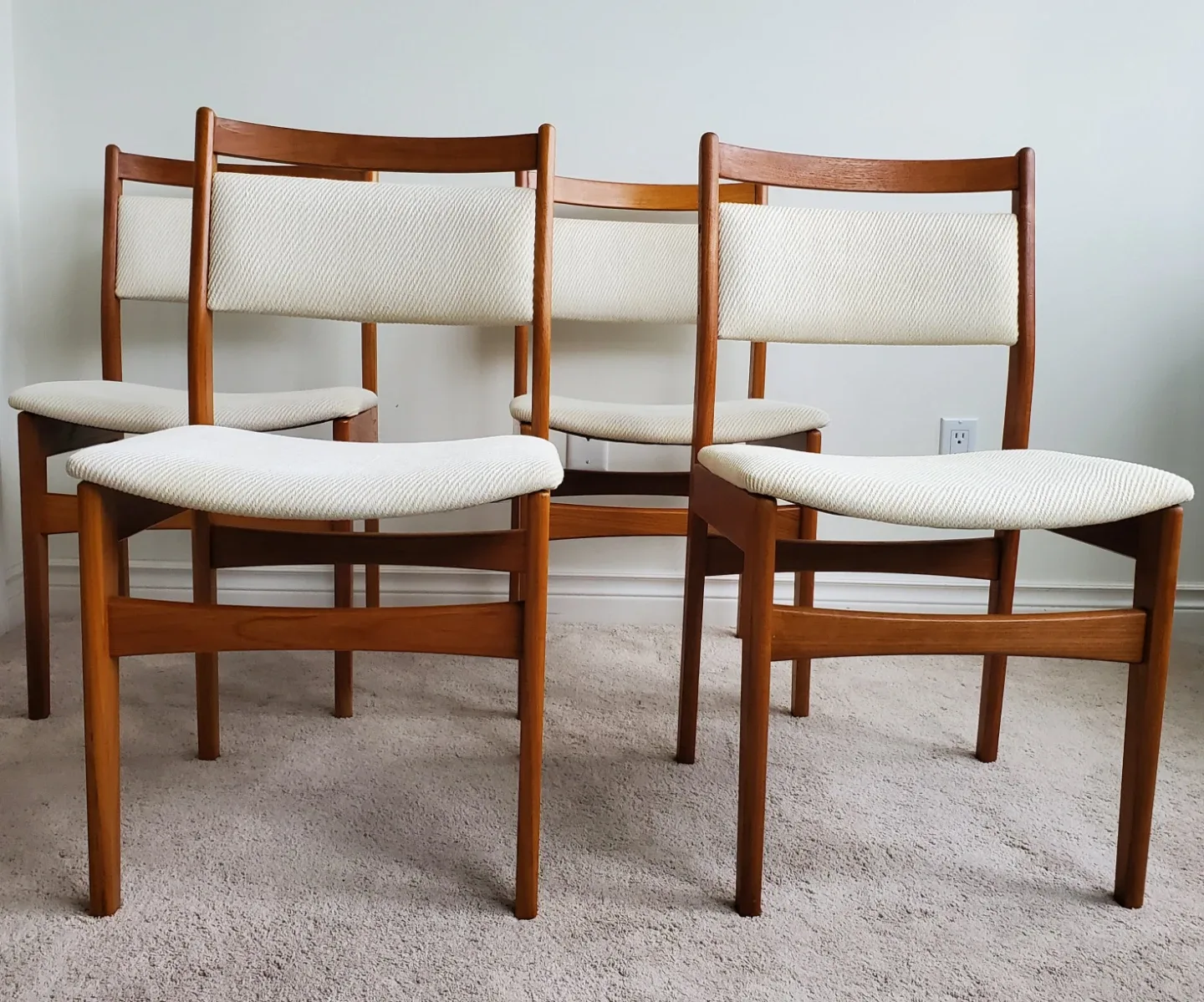 4 MCM Teak Dining Chairs by Nordic Furniture