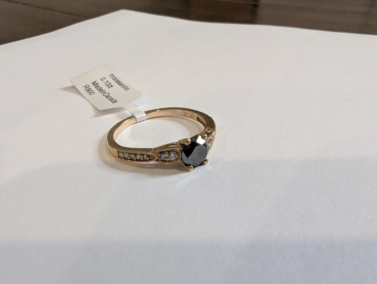 Brand New 10K Gold Black Diamond Ring For Sale - photo 4