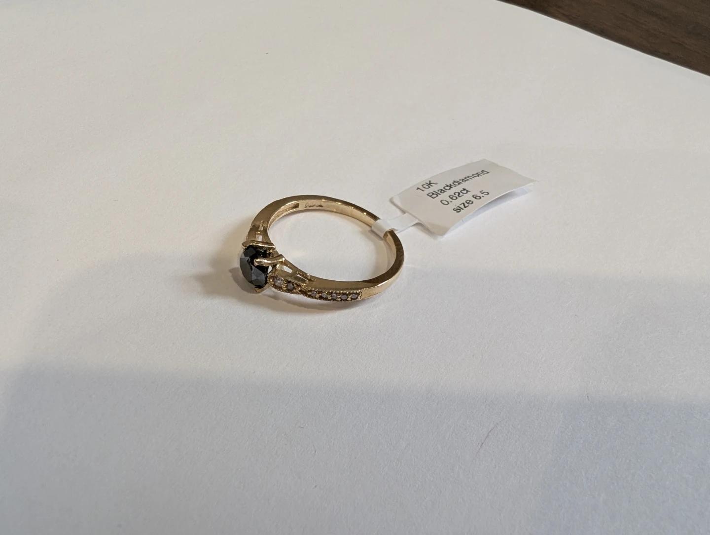 Brand New 10K Gold Black Diamond Ring For Sale - photo 5