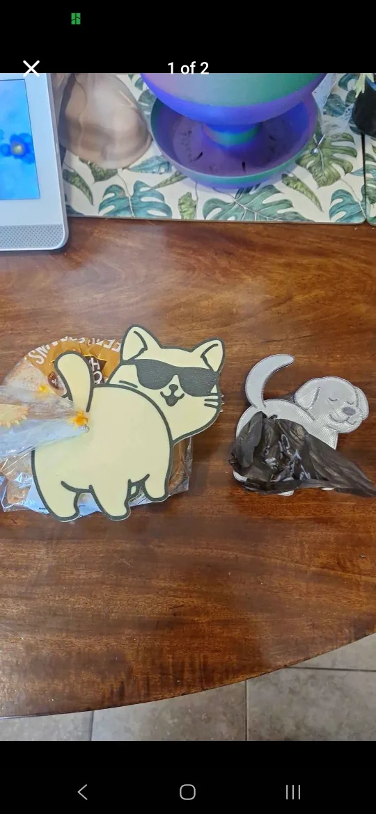 3D printed Cat & Dog Bread bag tie
