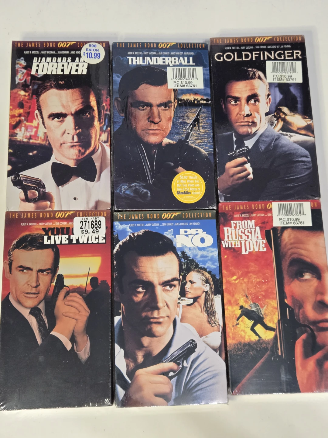 James Bond 007 VHS Set of 6 *BRAND NEW* - photo 2