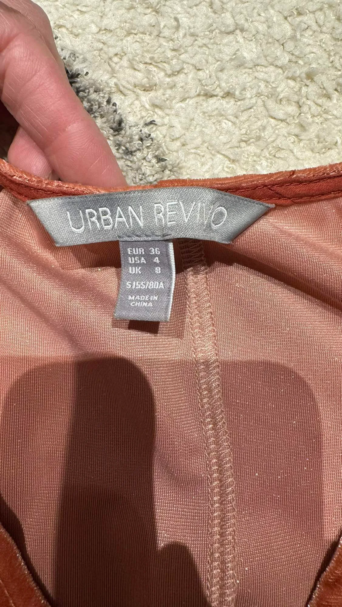 Sold together! Coral velvet V-neck dress image indicator(3)