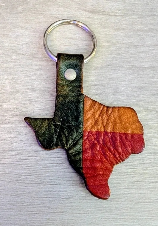 Texas Leather Keychain