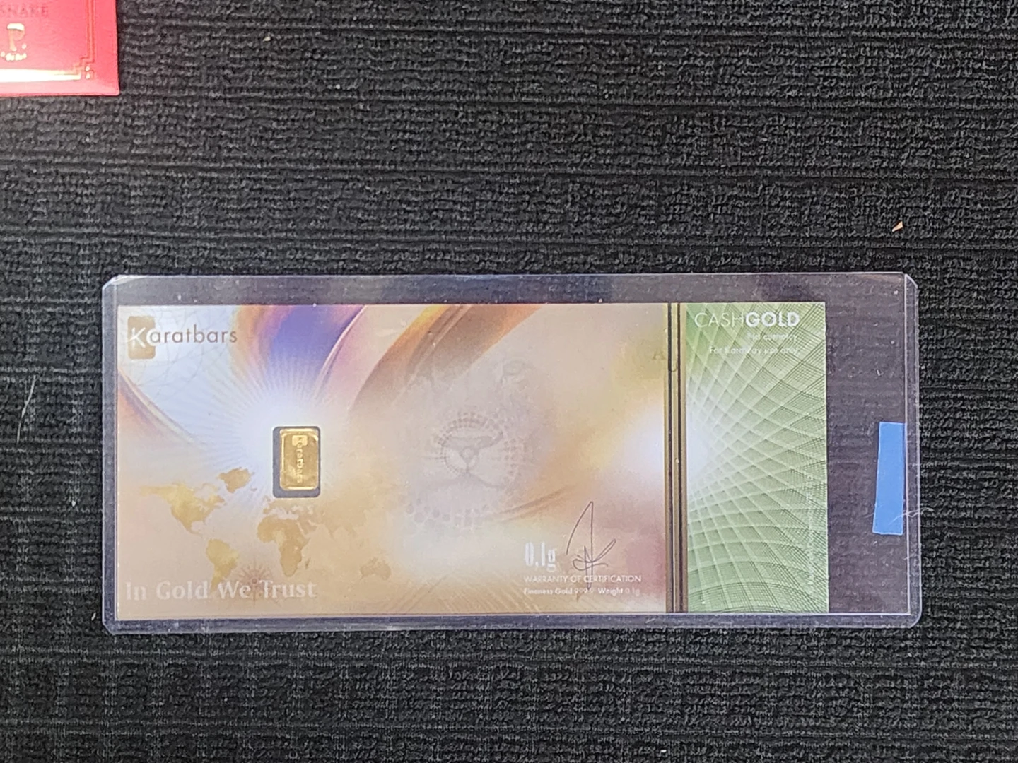 Karatbars CashGold 0.1g Fine Gold 999.9
