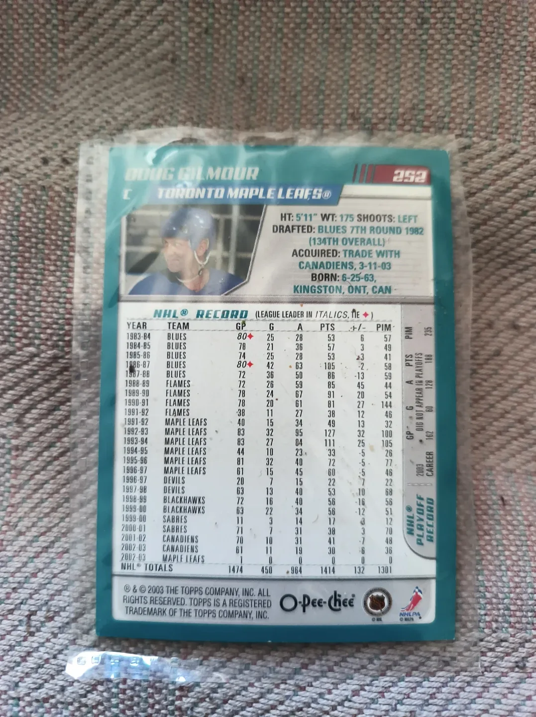 Doug Gilmour Toronto Maple Leafs O-Pee-Chee Card image indicator(3)