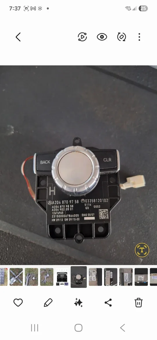 2015 Mercedes GLK 250 rotary dial