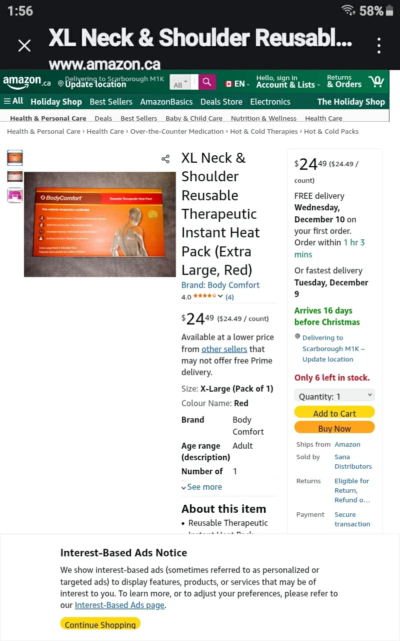 🆕 BodyComfort Therapeutic Heat Pack - #Cleanout image indicator(4)