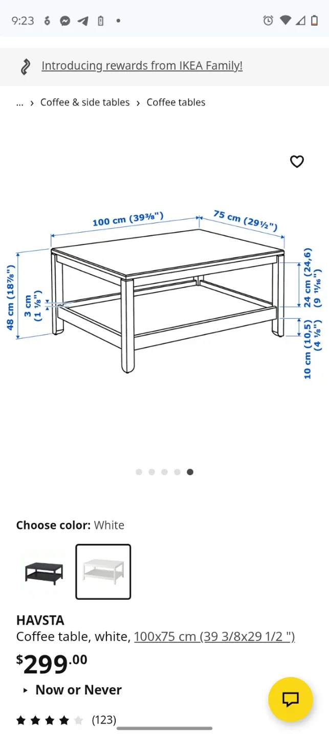 IKEA HAVSTA White Coffee Table - 39 3/8x29 1/2" image indicator(5)