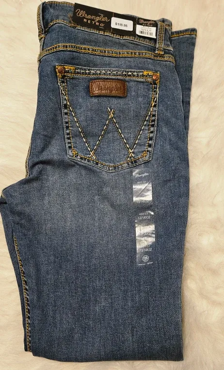 Wrangler Retro Boot Cut Jeans, Size 13/14x32 image indicator(2)