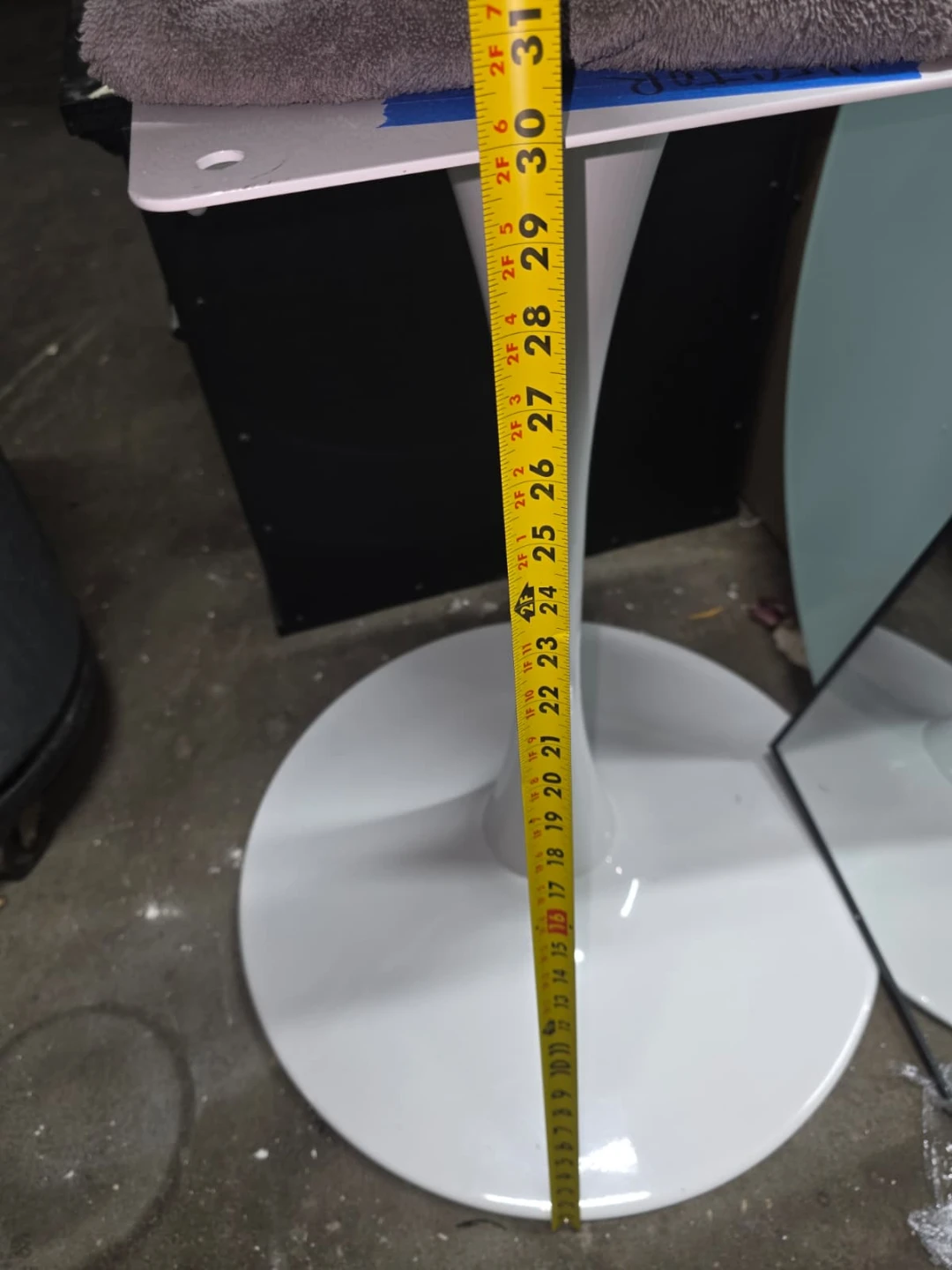 Round White Glass Marble Tulip Dining Table - photo 5