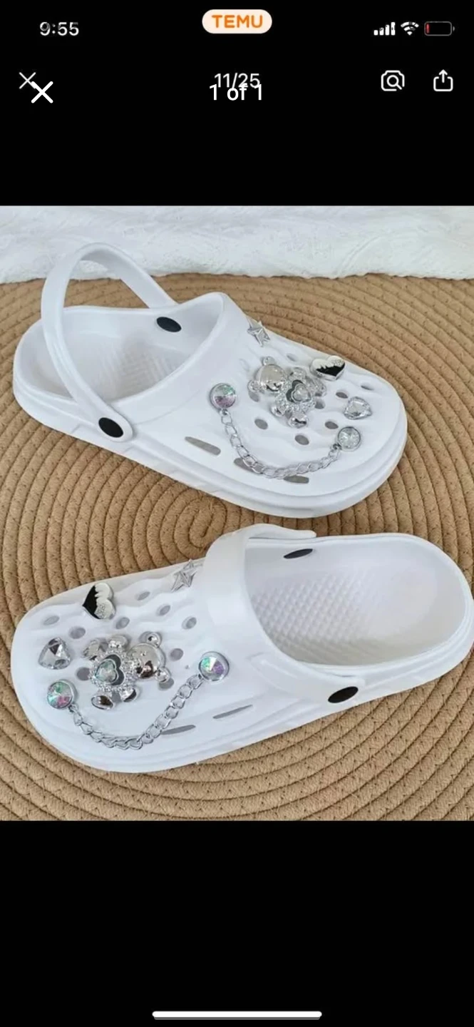 White Clogs with Charms