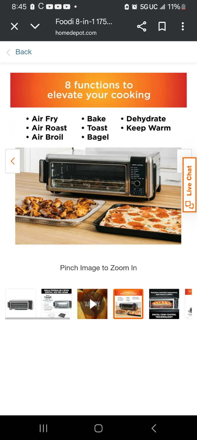Ninja Foodi 8-in-1 Digital Air Fry Oven SP101