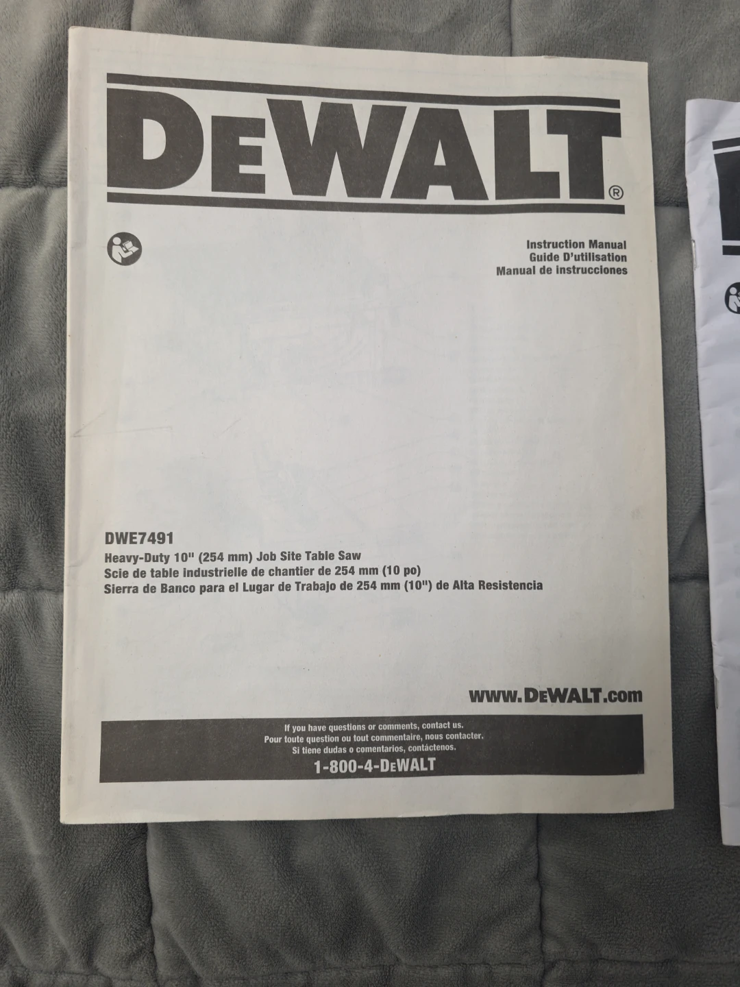DeWalt DWE7491 Job Site Table Saw
