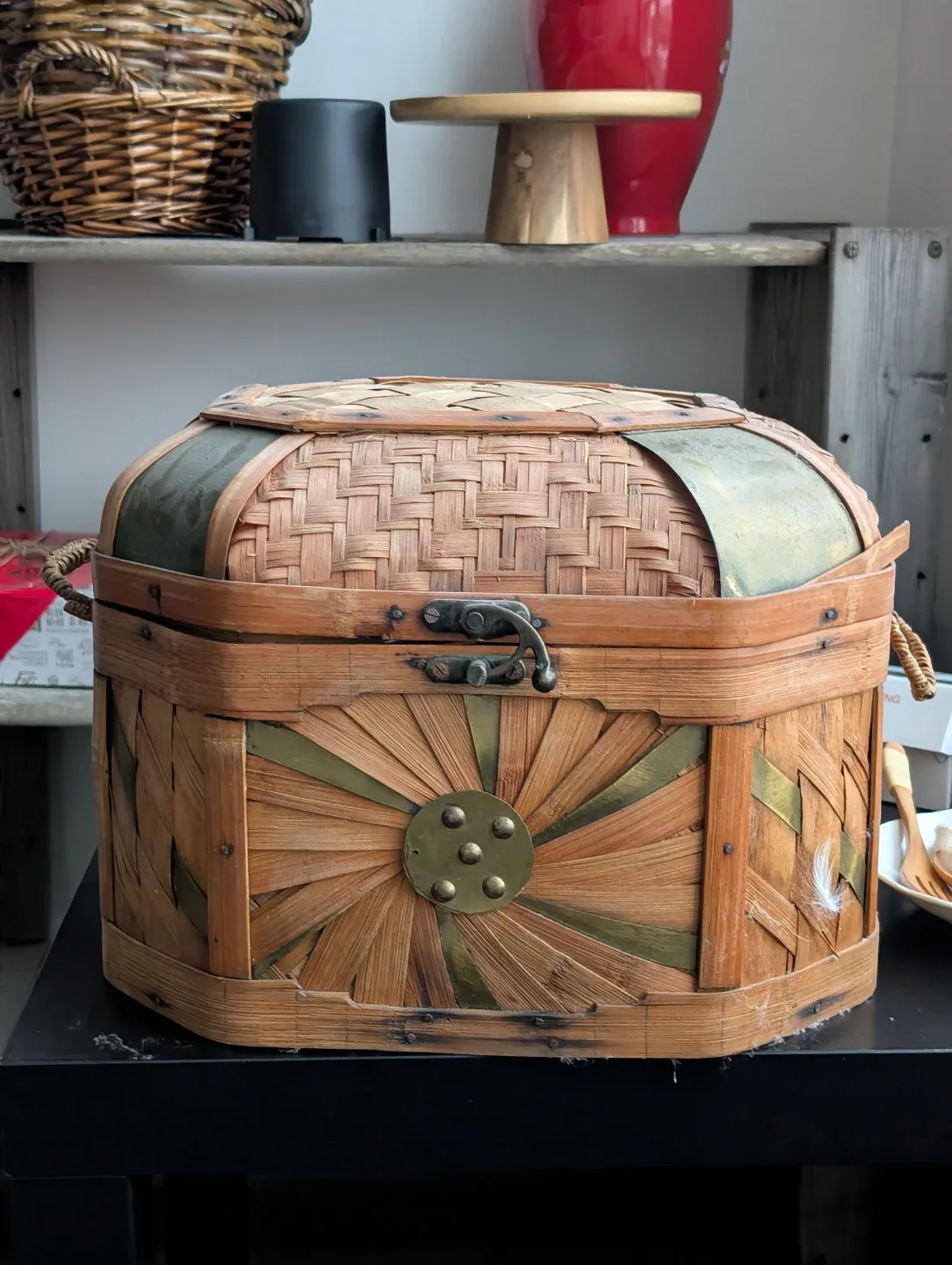 Vintage Wicker Sewing Basket
